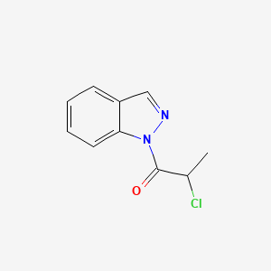 molecular formula C10H9ClN2O B13097412 2-Chloro-1-(1H-indazol-1-yl)propan-1-one CAS No. 201299-94-7