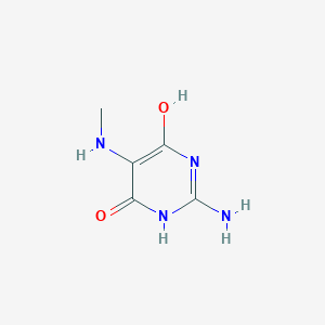 molecular formula C5H8N4O2 B13097432 2-Amino-6-hydroxy-5-(methylamino)pyrimidin-4(1H)-one 