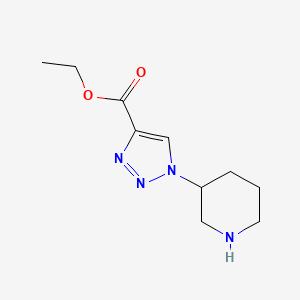 molecular formula C10H16N4O2 B13097441 Ethyl 1-(piperidin-3-yl)-1H-1,2,3-triazole-4-carboxylate 