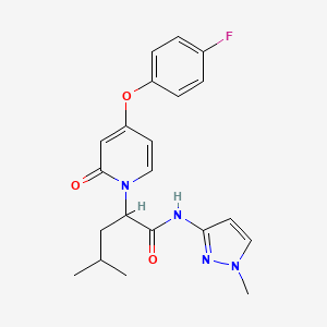 molecular formula C21H23FN4O3 B13097532 2-(4-(4-Fluorophenoxy)-2-oxopyridin-1(2H)-yl)-4-methyl-N-(1-methyl-1H-pyrazol-3-yl)pentanamide 