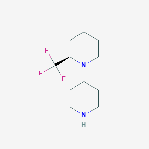 molecular formula C11H19F3N2 B13097534 (R)-1-(Piperidin-4-yl)-2-(trifluoromethyl)-piperidine 