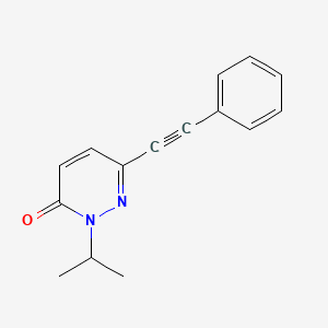 molecular formula C15H14N2O B13097563 2-isopropyl-6-(phenylethynyl)-3(2H)-pyridazinone CAS No. 524919-41-3