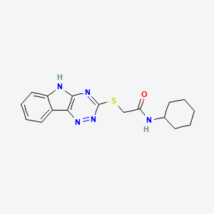 N-Cyclohexyl-2-(9H-1,3,4,9-tetraaza-fluoren-2-ylsulfanyl)-acetamide