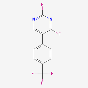 molecular formula C11H5F5N2 B13097606 2,4-Difluoro-5-(4-(trifluoromethyl)phenyl)pyrimidine 