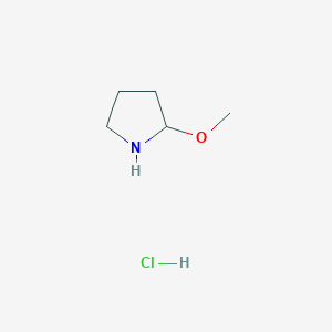 molecular formula C5H12ClNO B13097680 2-Methoxypyrrolidinehydrochloride 