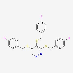 3,4,5-Tris[(4-iodobenzyl)sulfanyl]pyridazine