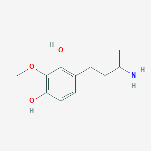 molecular formula C11H17NO3 B13097728 4-(3-Aminobutyl)-2-methoxybenzene-1,3-diol 