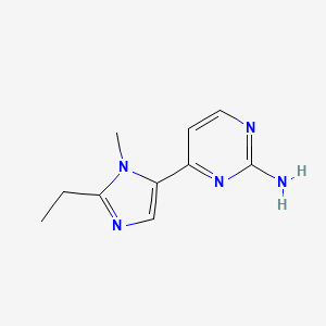 molecular formula C10H13N5 B13097752 4-(2-Ethyl-1-methyl-1H-imidazol-5-yl)pyrimidin-2-amine 