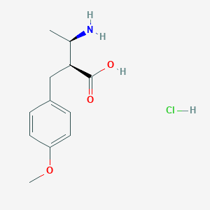 molecular formula C12H18ClNO3 B13097761 (2S,3R)-3-Amino-2-(4-methoxybenzyl)butyric acid hydrochloride 