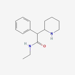 molecular formula C15H22N2O B13097773 N-Ethyl-2-phenyl-2-(piperidin-2-yl)acetamide 