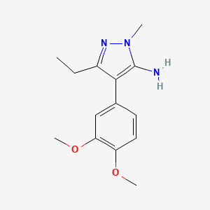 molecular formula C14H19N3O2 B1309811 4-(3,4-二甲氧基苯基)-5-乙基-2-甲基-2H-吡唑-3-胺 CAS No. 957514-04-4