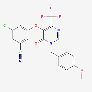 3-Chloro-5-(1-(4-methoxybenzyl)-6-oxo-4-(trifluoromethyl)-1,6-dihydropyrimidin-5-yloxy)benzonitrile