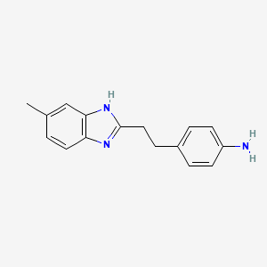 B1309824 4-[2-(5-Methyl-1H-benzoimidazol-2-yl)-ethyl]-phenylamine CAS No. 883541-99-9