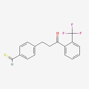 4-[3-Oxo-3-[2-(trifluoromethyl)phenyl]propyl]thiobenzaldehyde