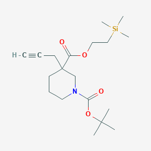 1-tert-Butyl 3-(2-(trimethylsilyl)ethyl) 3-(prop-2-yn-1-yl)piperidine-1,3-dicarboxylate