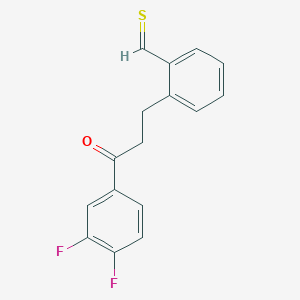 2-[3-(3,4-Difluorophenyl)-3-oxopropyl]thiobenzaldehyde