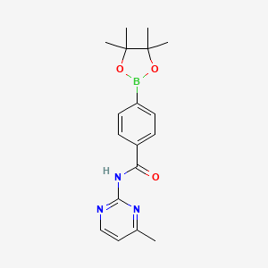 molecular formula C18H22BN3O3 B13098722 N-(4-methylpyrimidin-2-yl)-4-(4,4,5,5-tetramethyl-1,3,2-dioxaborolan-2-yl)benzamide 