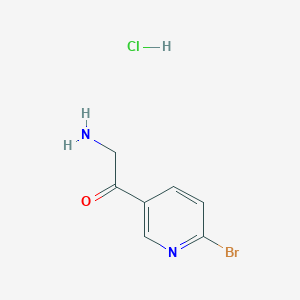 molecular formula C7H8BrClN2O B13098743 2-Amino-1-(6-bromopyridin-3-yl)ethanone hydrochloride 