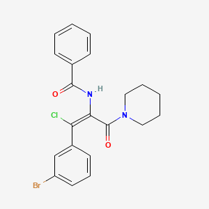 molecular formula C21H20BrClN2O2 B13098908 (Z)-N-(1-(3-Bromophenyl)-1-chloro-3-oxo-3-(piperidin-1-yl)prop-1-en-2-yl)benzamide CAS No. 1800044-78-3