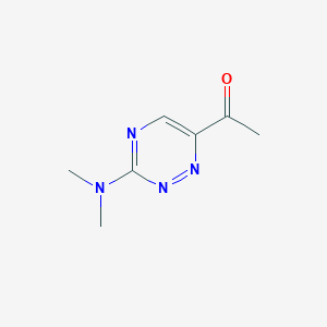 molecular formula C7H10N4O B13099043 1-(3-(Dimethylamino)-1,2,4-triazin-6-yl)ethanone 