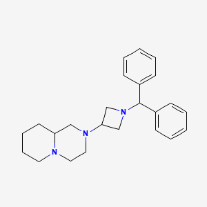 molecular formula C24H31N3 B13099059 2-(1-benzhydrylazetidin-3-yl)octahydro-1H-pyrido[1,2-a]pyrazine CAS No. 917610-32-3