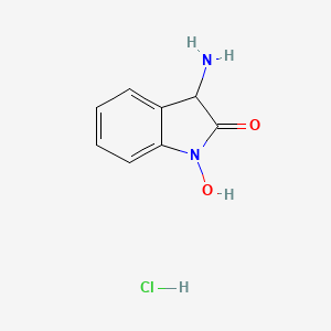 molecular formula C8H9ClN2O2 B13099100 3-Amino-1-hydroxyindolin-2-one hydrochloride CAS No. 42794-39-8