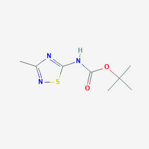 molecular formula C8H13N3O2S B13099141 Tert-butyl 3-methyl-1,2,4-thiadiazol-5-ylcarbamate 