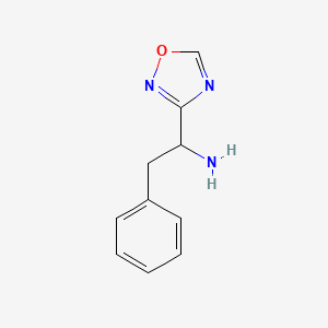 molecular formula C10H11N3O B13099176 1-(1,2,4-Oxadiazol-3-yl)-2-phenylethanamine 