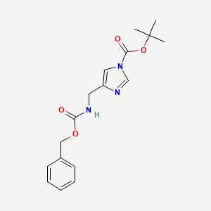 molecular formula C17H21N3O4 B13099274 tert-Butyl 4-((((benzyloxy)carbonyl)amino)methyl)-1H-imidazole-1-carboxylate 