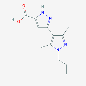 molecular formula C12H16N4O2 B1309931 3',5'-dimethyl-1'-propyl-1H,1'H-3,4'-bipyrazole-5-carboxylic acid CAS No. 890621-62-2