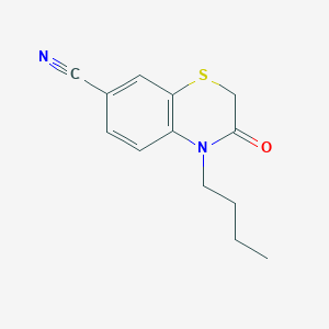 molecular formula C13H14N2OS B13099349 4-Butyl-3-oxo-3,4-dihydro-2H-benzo[B][1,4]thiazine-7-carbonitrile 