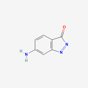 molecular formula C7H5N3O B13099352 6-Amino-3H-indazol-3-one 