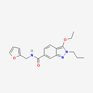 molecular formula C18H21N3O3 B13099369 3-Ethoxy-N-[(furan-2-yl)methyl]-2-propyl-2H-indazole-6-carboxamide CAS No. 919108-00-2