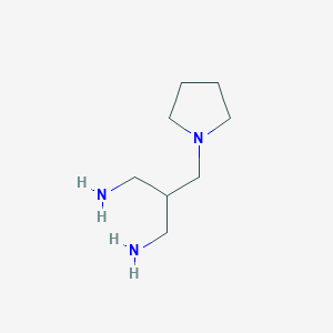 molecular formula C8H19N3 B13099372 2-(Pyrrolidin-1-ylmethyl)propane-1,3-diamine 