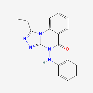 molecular formula C17H15N5O B13099456 4-Anilino-1-ethyl[1,2,4]triazolo[4,3-a]quinazolin-5(4H)-one CAS No. 148989-36-0