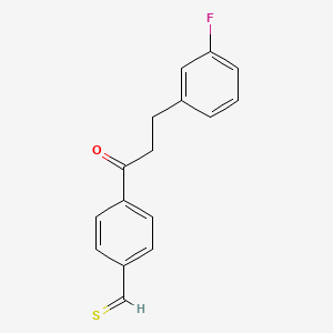 4-[3-(3-Fluorophenyl)propanoyl]thiobenzaldehyde