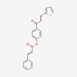 molecular formula C22H16O3S B1309958 4-[3-(2-Thienyl)acryloyl]phenyl 3-phenylacrylate 