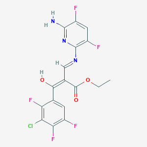 ethyl (E)-2-[(E)-(6-amino-3,5-difluoropyridin-2-yl)iminomethyl]-3-(3-chloro-2,4,5-trifluorophenyl)-3-hydroxyprop-2-enoate