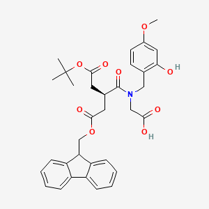 molecular formula C34H37NO9 B13099629 Fmoc-Asp(OtBu)-N(Hmb)-Gly-OH 