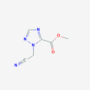 molecular formula C6H6N4O2 B13099632 Methyl 1-(cyanomethyl)-1H-1,2,4-triazole-5-carboxylate 