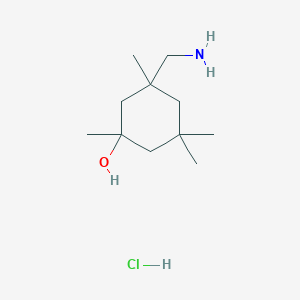 molecular formula C11H24ClNO B13099643 3-(Aminomethyl)-1,3,5,5-tetramethylcyclohexanol hydrochloride 