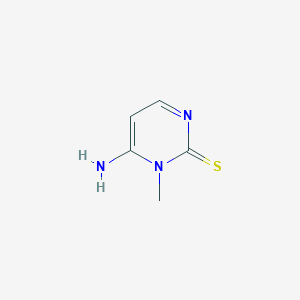 molecular formula C5H7N3S B13099676 6-Amino-1-methylpyrimidine-2(1H)-thione CAS No. 7451-78-7