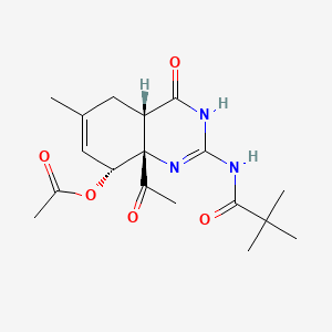 Propanamide, N-(8a-acetyl-8-(acetyloxy)-1,4,4a,5,8,8a-hexahydro-6-methyl-4-oxo-2-quinazolinyl)-2,2-dimethyl-, (4aalpha,8beta,8aalpha)-