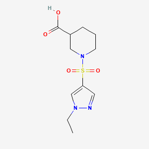 molecular formula C11H17N3O4S B1309990 1-(1-Ethyl-1H-pyrazole-4-sulfonyl)-piperidine-3-carboxylic acid CAS No. 957477-71-3