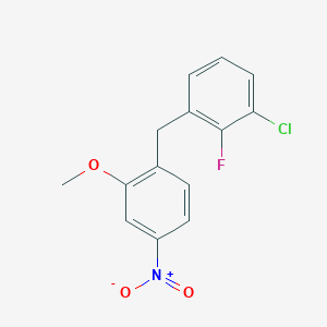 1-Chloro-2-fluoro-3-(2-methoxy-4-nitrobenzyl)benzene