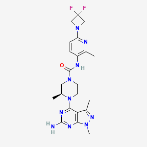 (S)-4-(6-Amino-1,3-dimethyl-1H-pyrazolo[3,4-d]pyrimidin-4-yl)-N-(6-(3,3-difluoroazetidin-1-yl)-2-methylpyridin-3-yl)-3-methylpiperazine-1-carboxamide