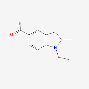 molecular formula C12H15NO B1310001 1-Ethyl-2-methyl-2,3-dihydro-1H-indole-5-carbaldehyde CAS No. 887690-40-6