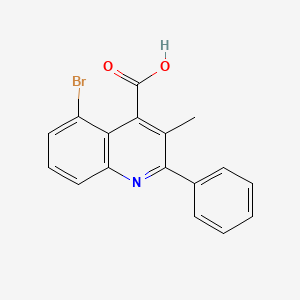 molecular formula C17H12BrNO2 B13100052 5-Bromo-3-methyl-2-phenylquinoline-4-carboxylic acid 