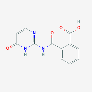 molecular formula C12H9N3O4 B13100058 2-((4-Oxo-1,4-dihydropyrimidin-2-yl)carbamoyl)benzoic acid 