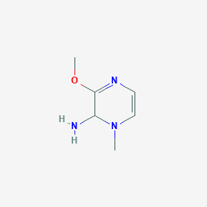 molecular formula C6H11N3O B13100074 3-Methoxy-1-methyl-1,2-dihydropyrazin-2-amine 